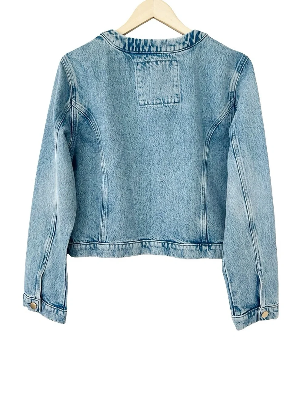 Michael Kors Cropped Jean Grommet Trim Jacket LG NWT